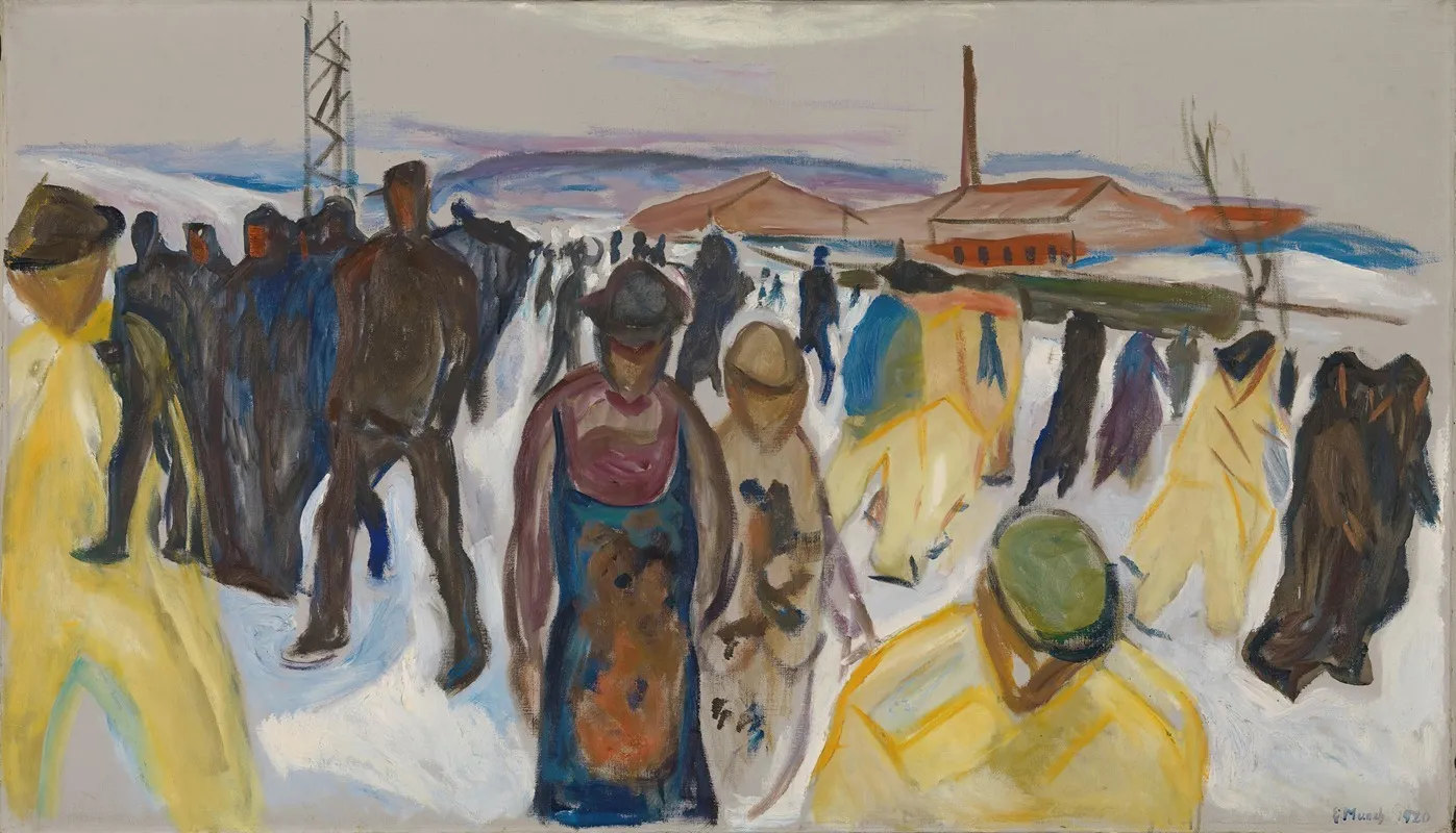Workers Returning Home by Edvard Munch - Canvas Print