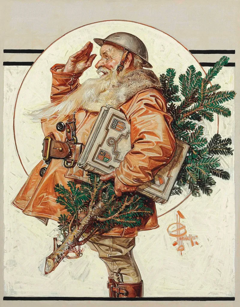 World War I Santa by Joseph Christian Leyendecker - Canvas Print