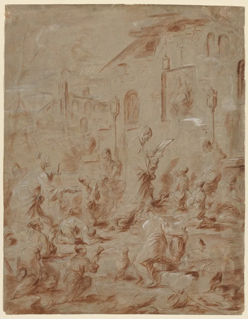 Worshippers At A Street Shrine
