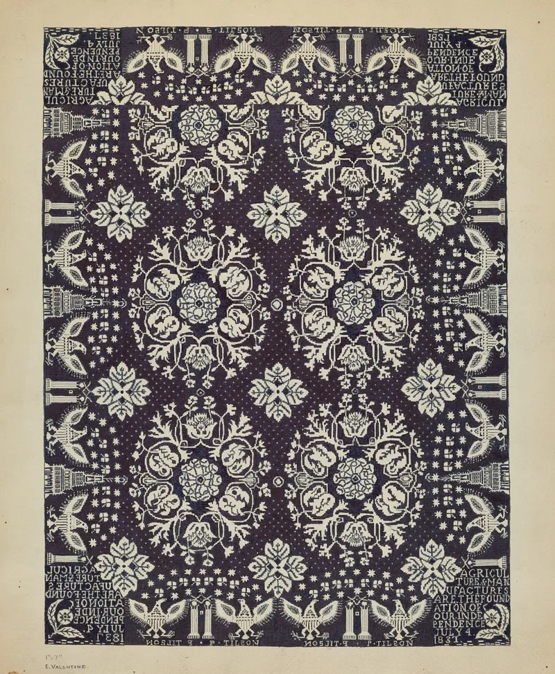 Woven Bedspread by Elizabeth Valentine - Canvas Print