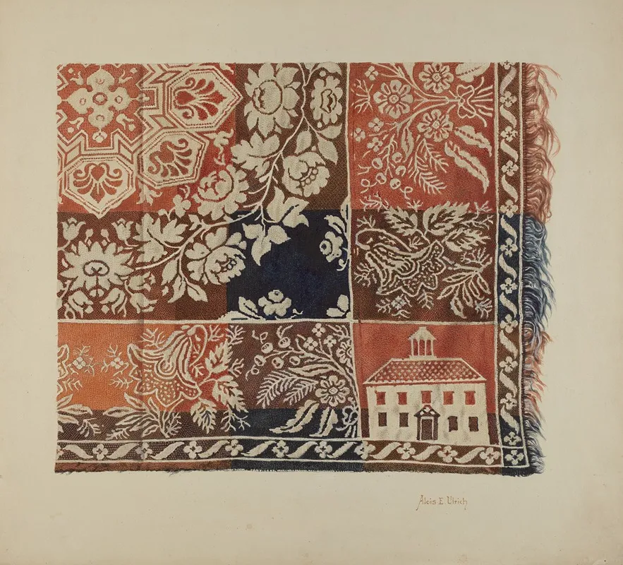 Woven Coverlet by Alois E. Ulrich - Canvas Print