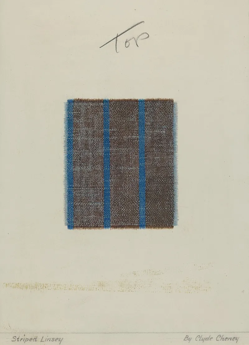 Woven Striped Linsey Wooley by Clyde L. Cheney - Canvas Print