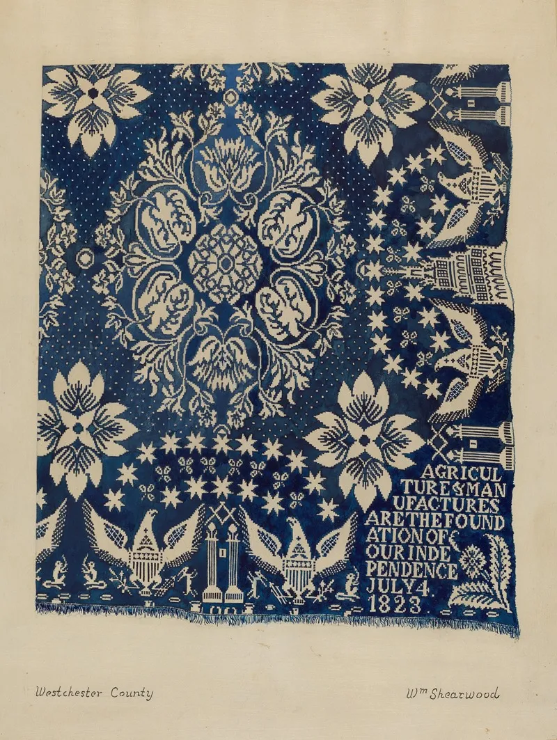 Woven Wool Coverlet by William P. Shearwood - Canvas Print
