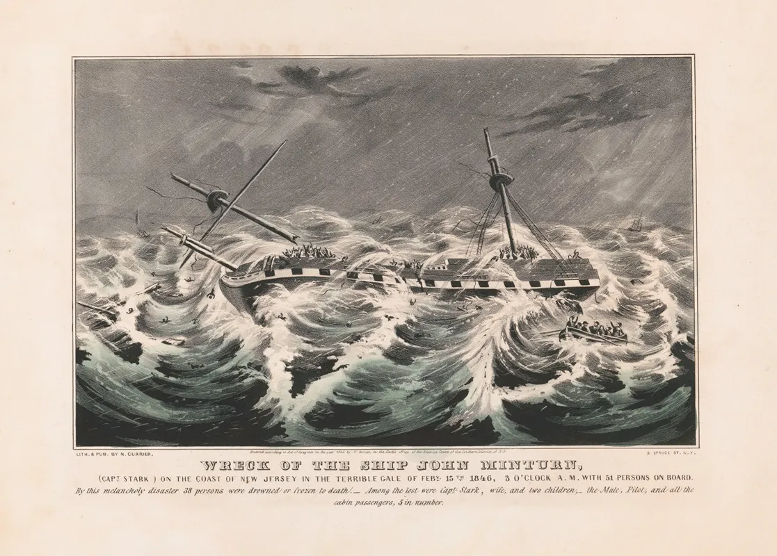 Wreck Of The Ship John Minturn Capt Stark On The Coast Of New Jersey In The Terrible Gale Of Feby 15th 1846