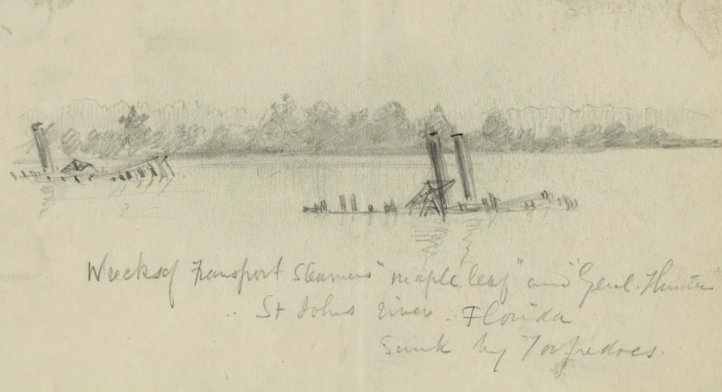 Wreck Of Transport Steamers Maple Leaf And Genl Hunter St Johns River Florida Sunk By Torpedoes