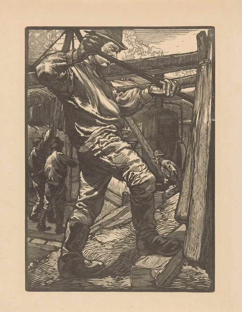 Wrikkende Arbeider 4 by Johannes Josephus Aarts - Canvas Print