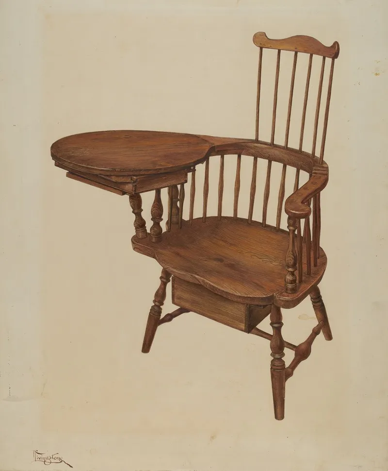 Writing Armchair by Rolland Livingstone - Canvas Print