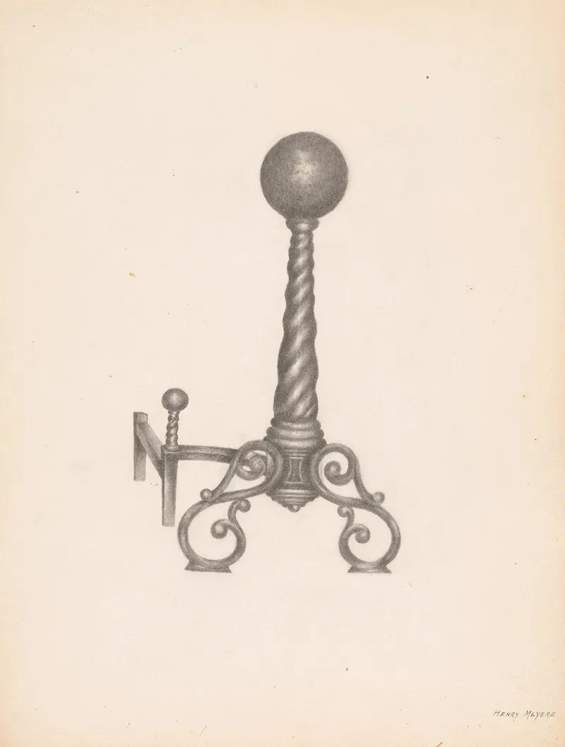 Wrought Iron Andirion