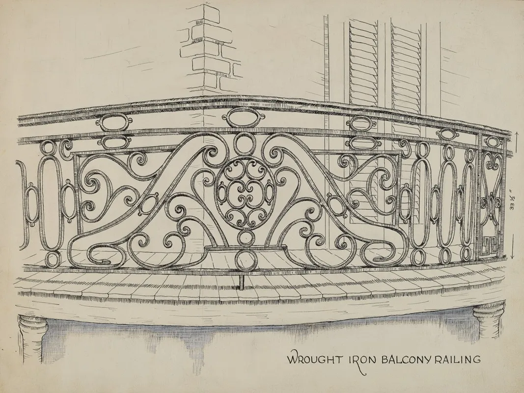 Wrought Iron Balcony 2 by Ray Price - Canvas Print