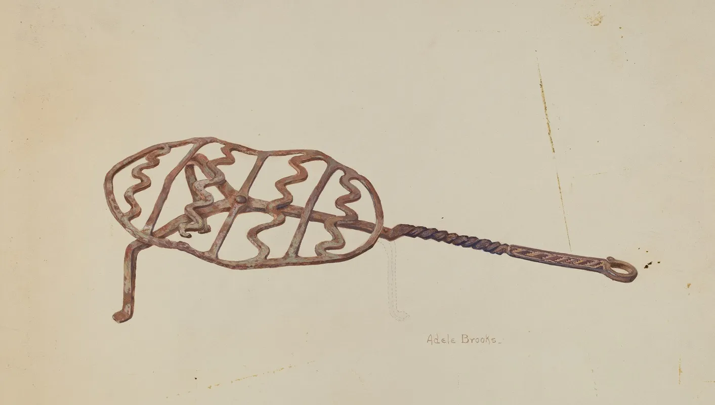Wrought Iron Broiler by Adele Brooks - Canvas Print