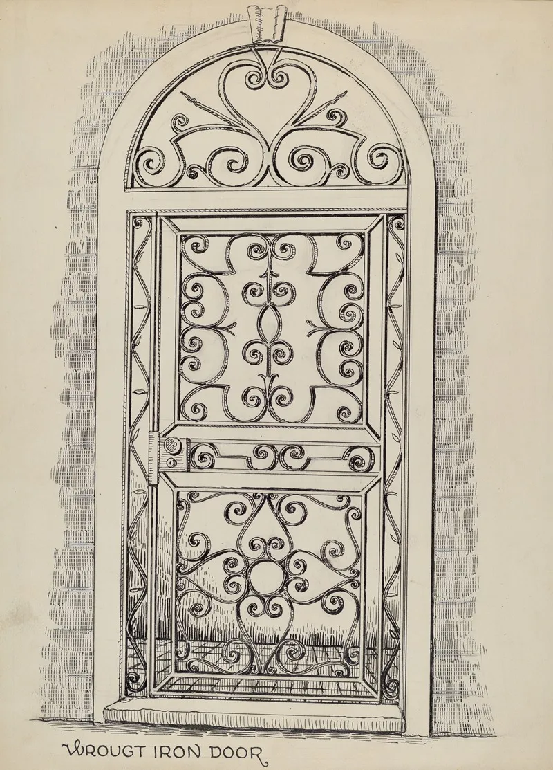 Wrought Iron Door by Al Curry - Canvas Print