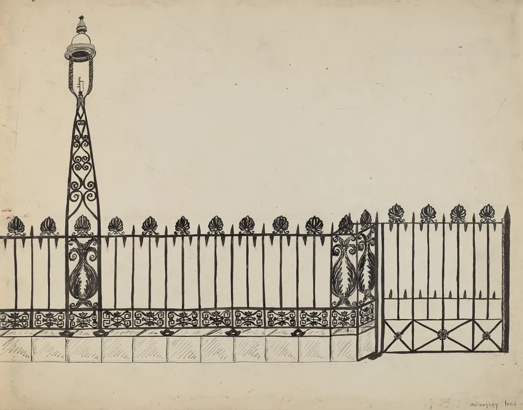 Wrought Iron Fence by David P Willoughby - Canvas Print
