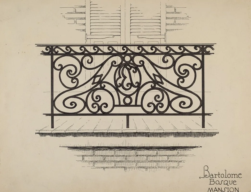 Wrought Iron Railing 3 by Thomas Byrne - Canvas Print