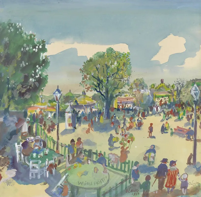 Wurstelprater by Oskar Laske - Canvas Print