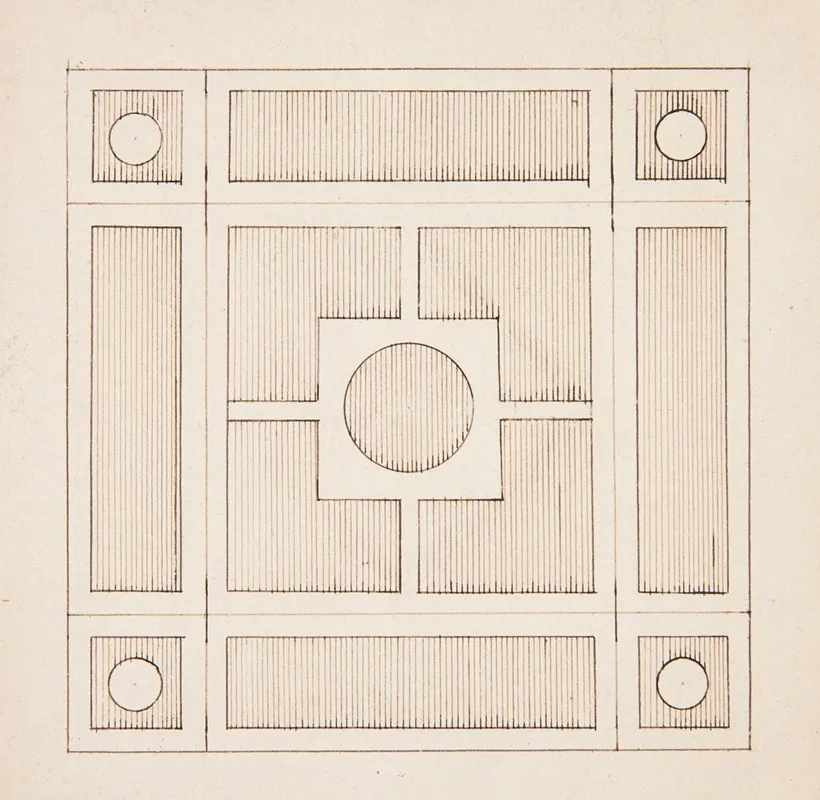 Wzor Posadzki Z Motywami Geometrycznymi by Stanisław Cercha - Canvas Print