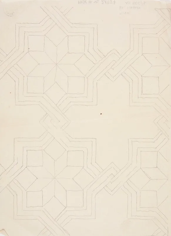 Wzor Posadzki Z Motywem Geometrycznym by Stanisław Cercha - Canvas Print