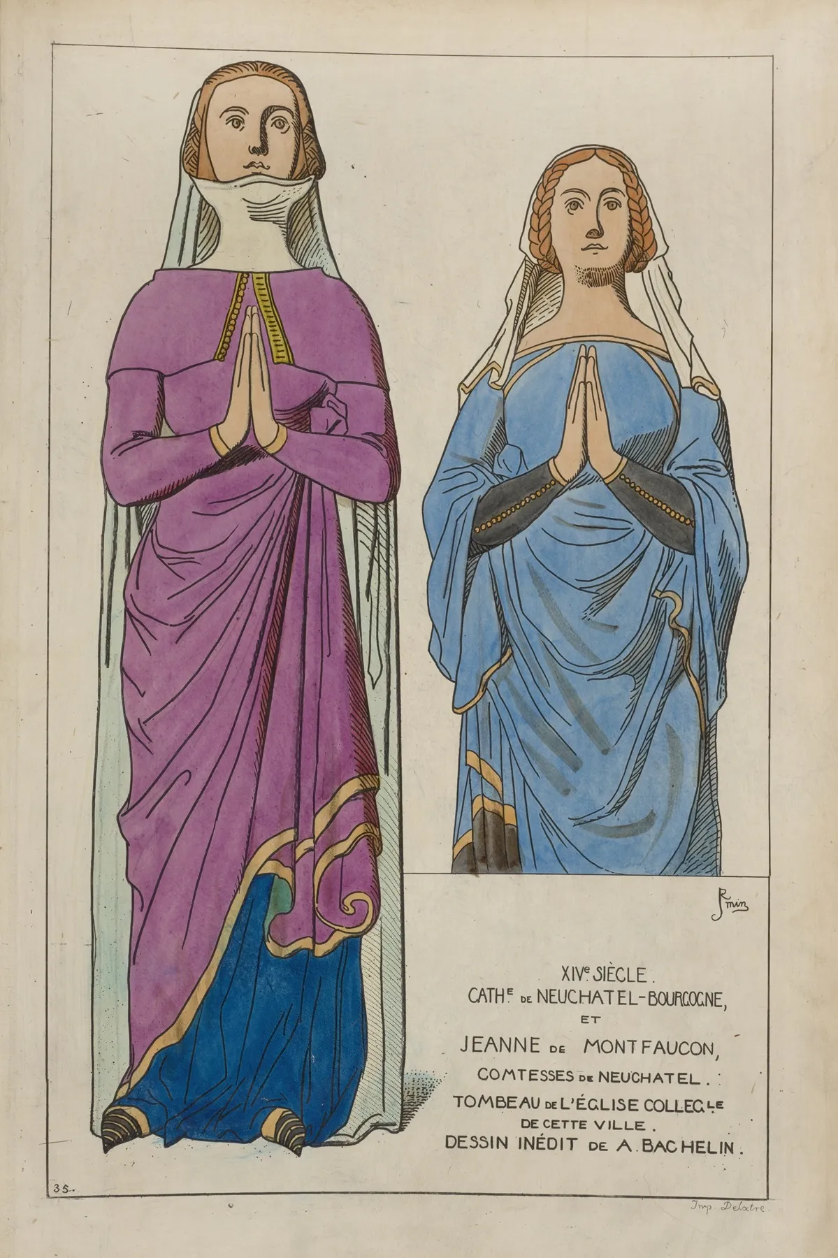 Xive Siecle Cathedrale De Neuchatel Bourgogne Et Jeanne De Montfaucon Comtesses De Neuchatel