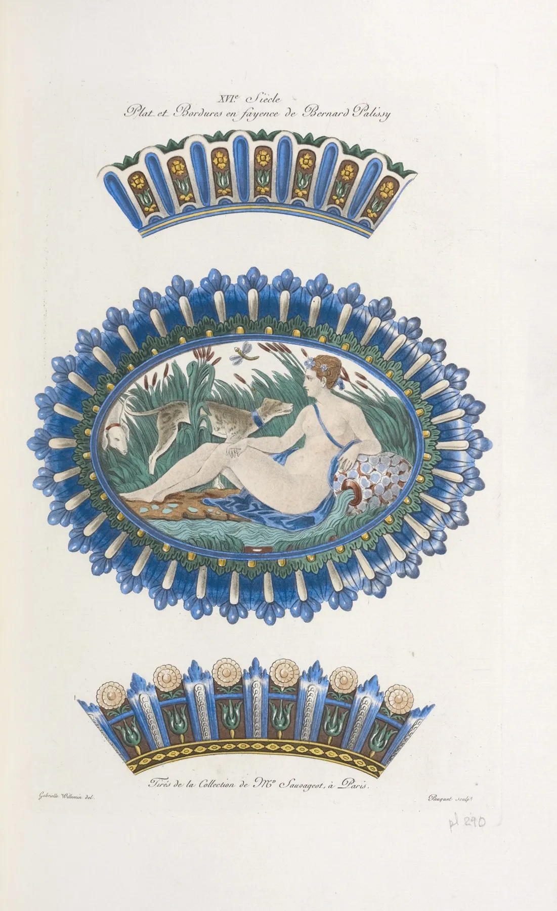 Xvie Siecle Plat Et Bordures En Fayence De Bernard Palissy by Nicolas Xavier Willemin - Canvas Print