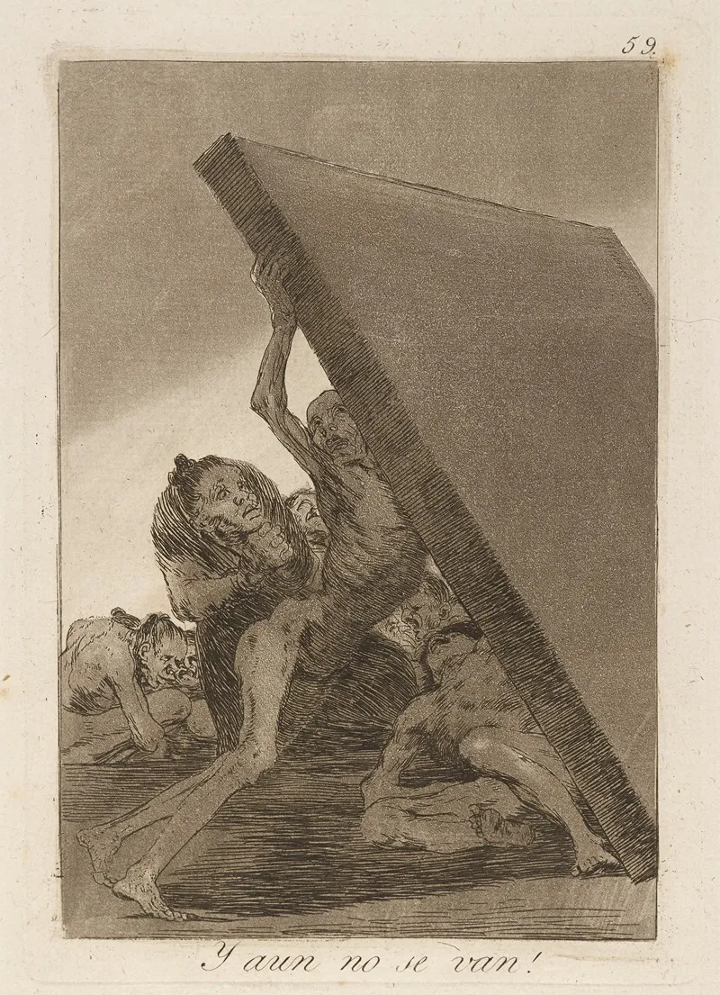 Y Aun No Se Van And Still They Dont Go by Francisco de Goya - Canvas Print