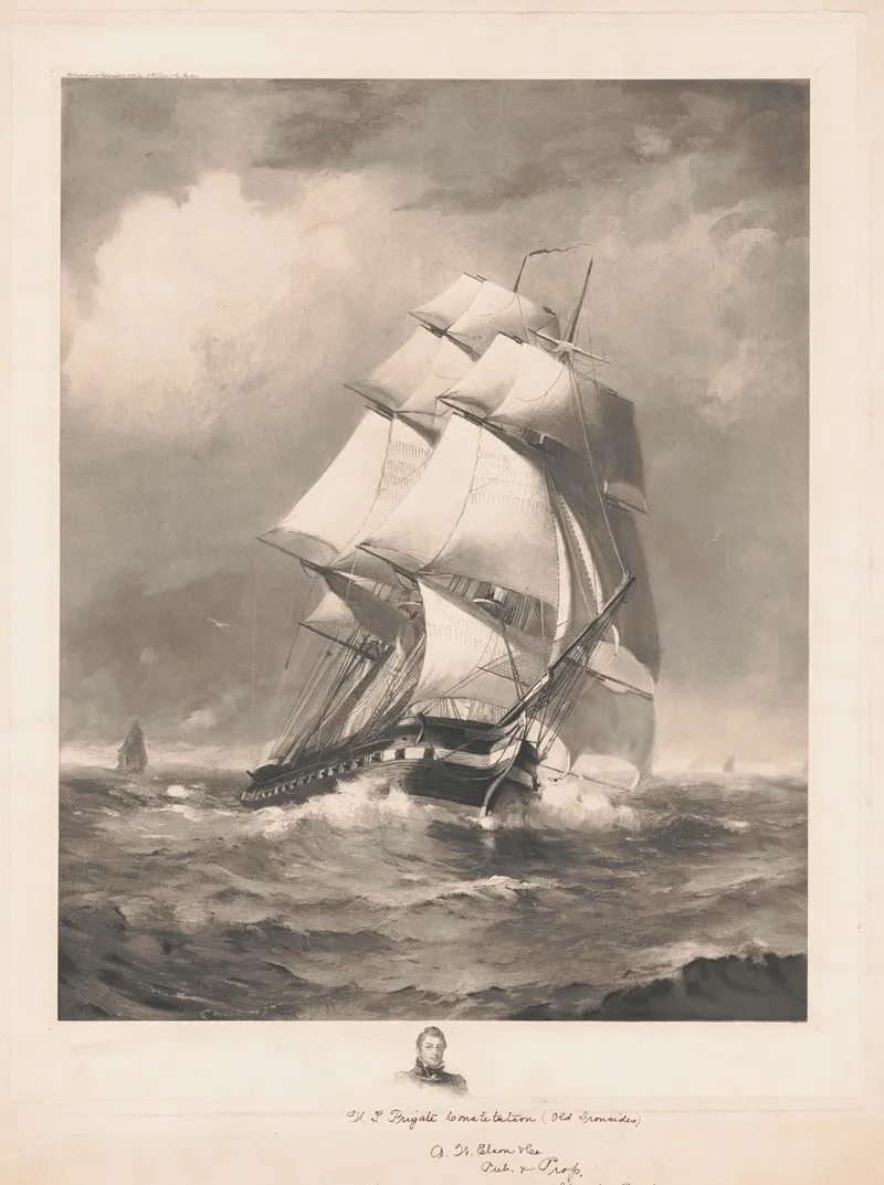 Y S Frigate Constitution Old Ironside by A.W. Elson &amp; Co. - Canvas Print