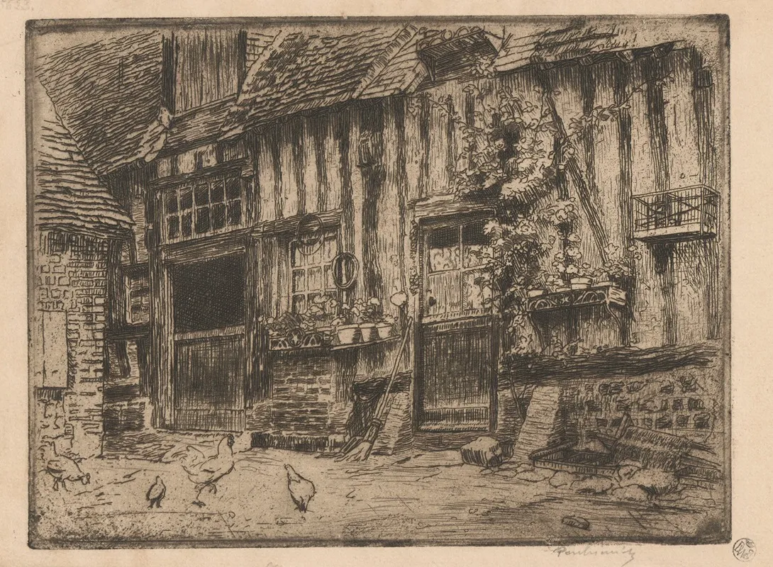 Yard In St Valery En Caux With Hens