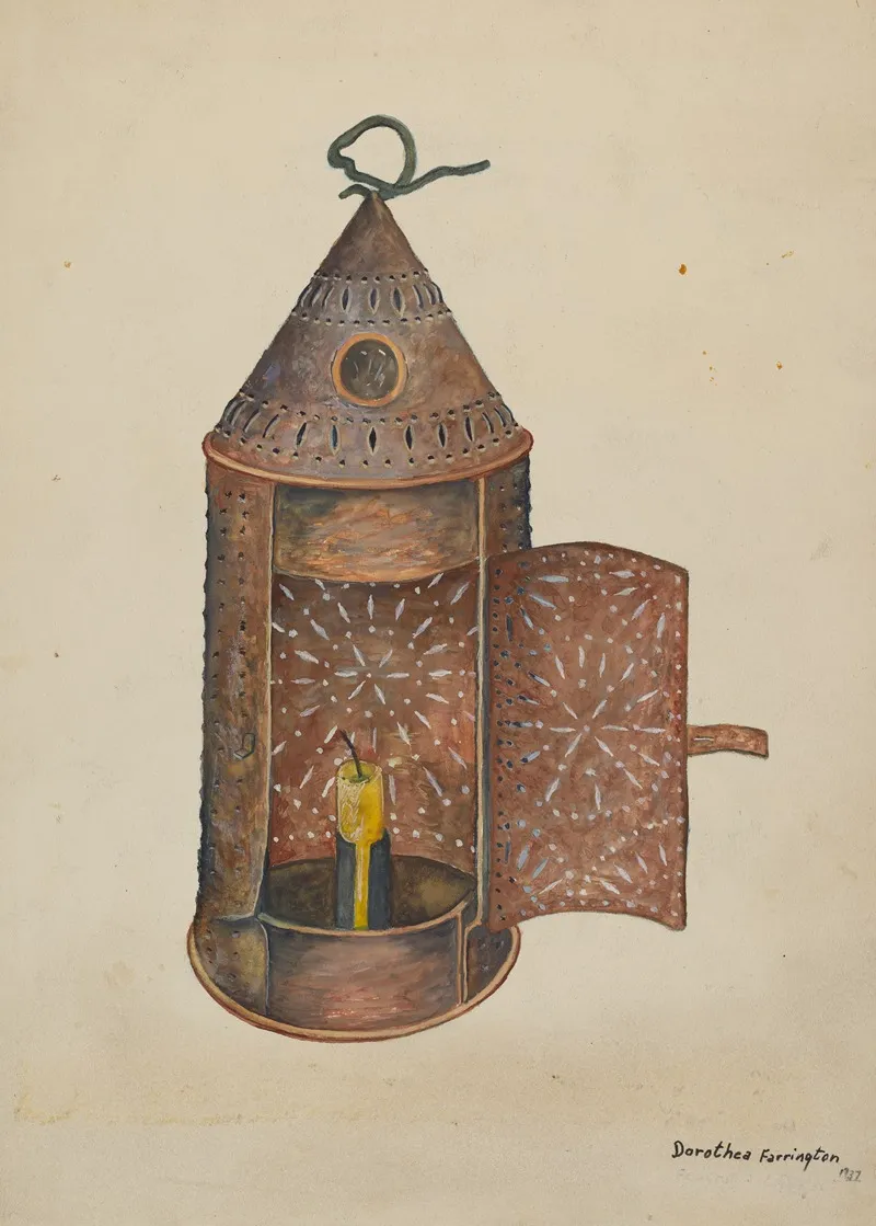 Yard Lantern by Dorothea A. Farrington - Canvas Print