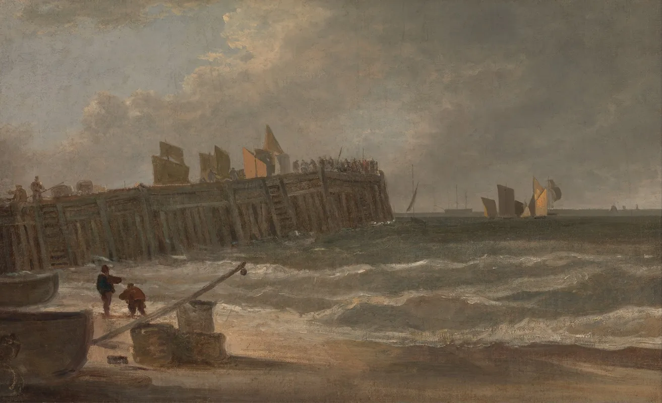Yarmouth Pier by John Crome - Canvas Print