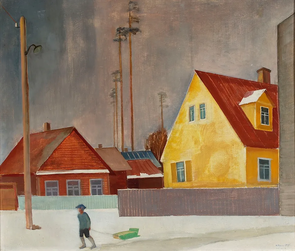 Yellow House 2 by Michał Rouba - Canvas Print