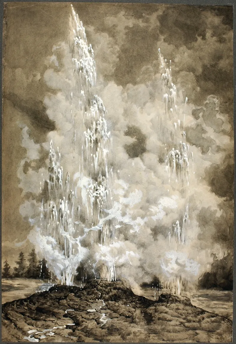 Yellowstone Geyser by Richard Norris Brooke - Canvas Print