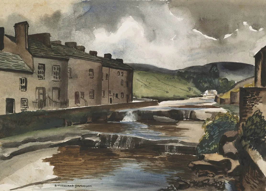 Yorkshire Village England by Robert Kirkland Jamieson - Canvas Print