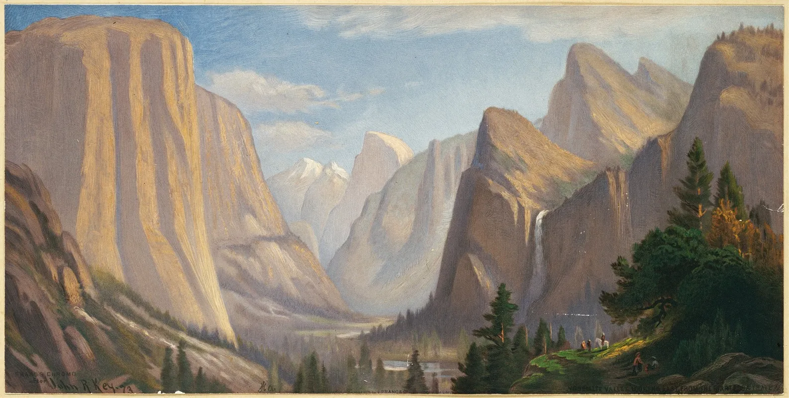 Yosemite Valley Looking East From The Mariposa Trail by John Ross Key - Canvas Print