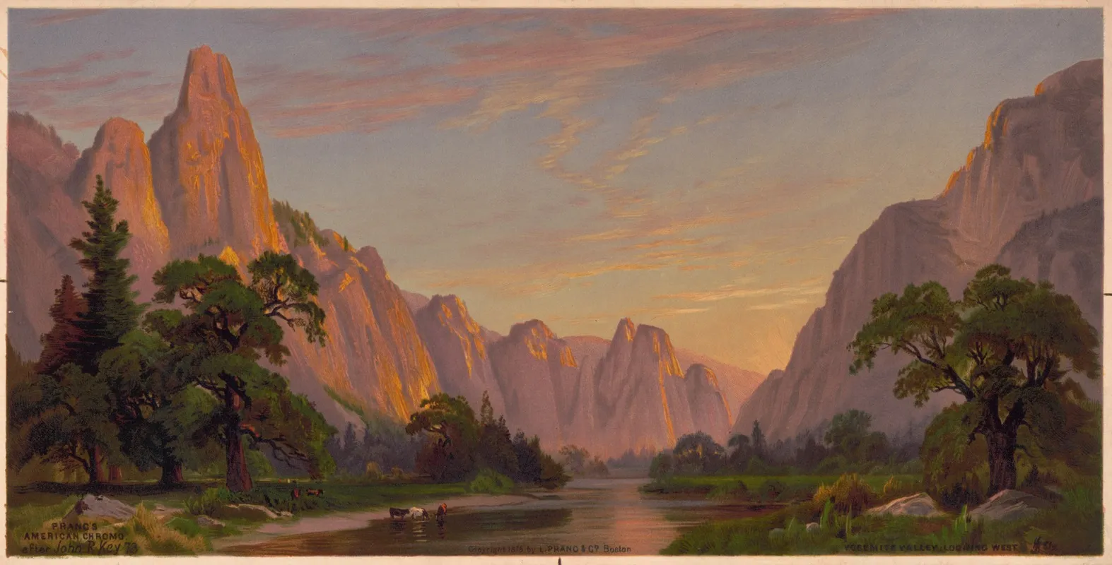 Yosemite Valley Looking West 2 by John Ross Key - Canvas Print