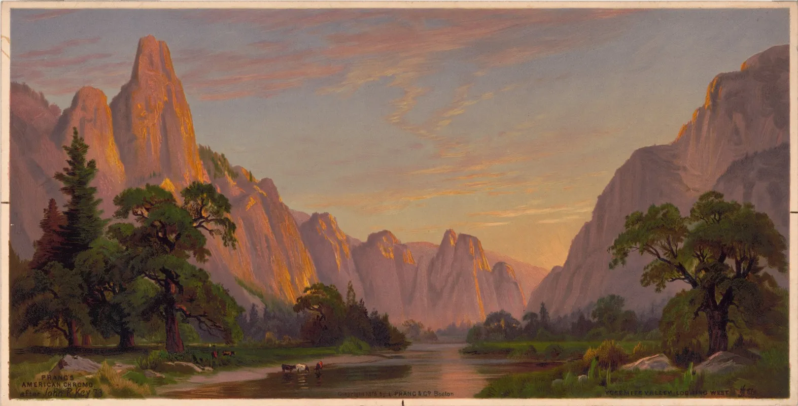 Yosemite Valley Looking West 3 by John Ross Key - Canvas Print