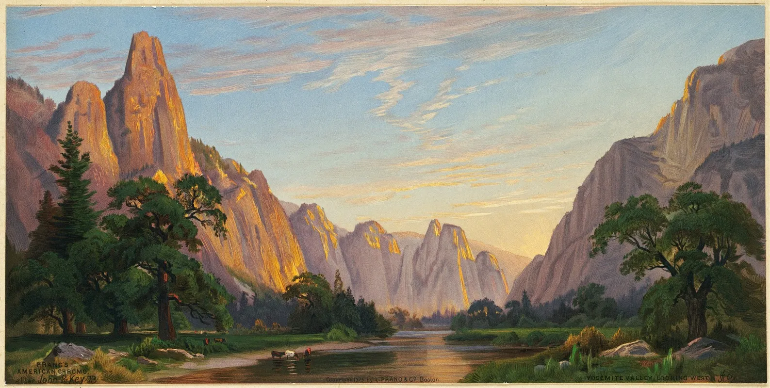 Yosemite Valley Looking West by John Ross Key - Canvas Print