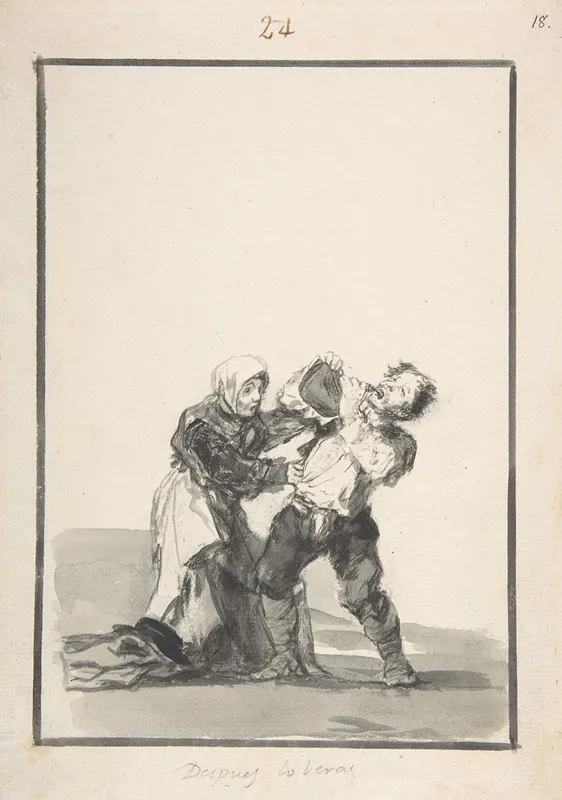 Youll See Later A Man Drinking A Woman Trying To Stop Him