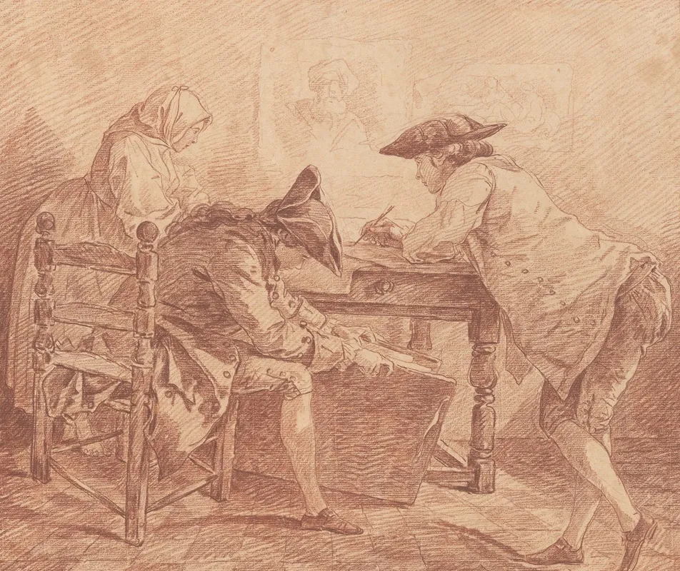 Young Artists In The Studio by Hubert Robert - Canvas Print