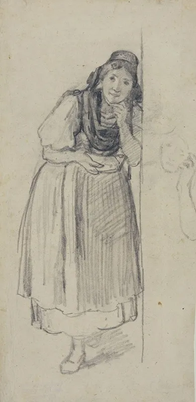 Young Black Forest Woman Listening With Sewing Box