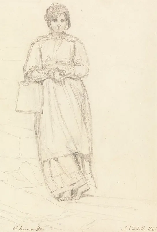 Young Girl Holding A Milk Can