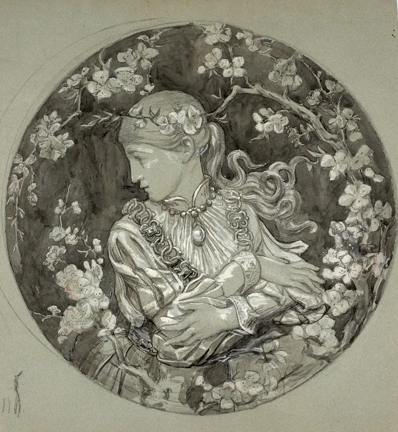 Young Girl In Profile 2 by Marie Bracquemond - Canvas Print