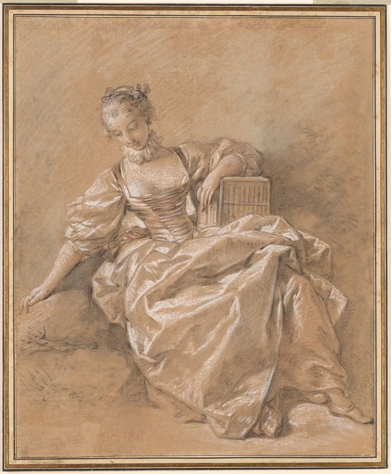 Young Girl With A Bird Cage