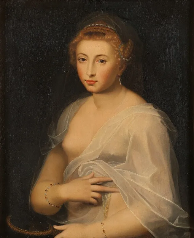 Young Lady Holding A Mirror