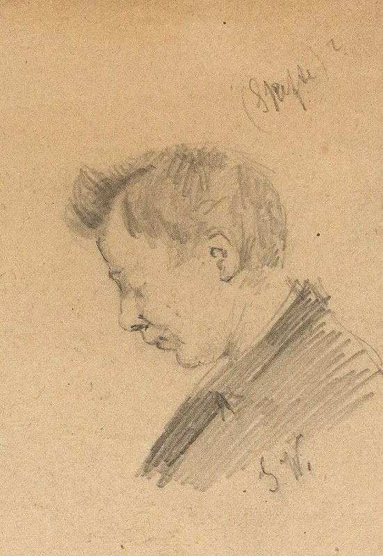 Young Man In Profile 2 by Gustav Wentzel - Canvas Print