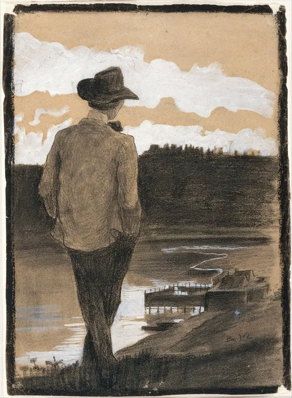 Young Man On A Riverbank