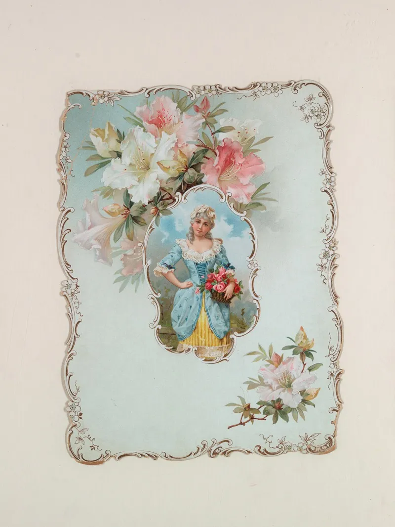 Young Woman Holding A Basket Of Roses