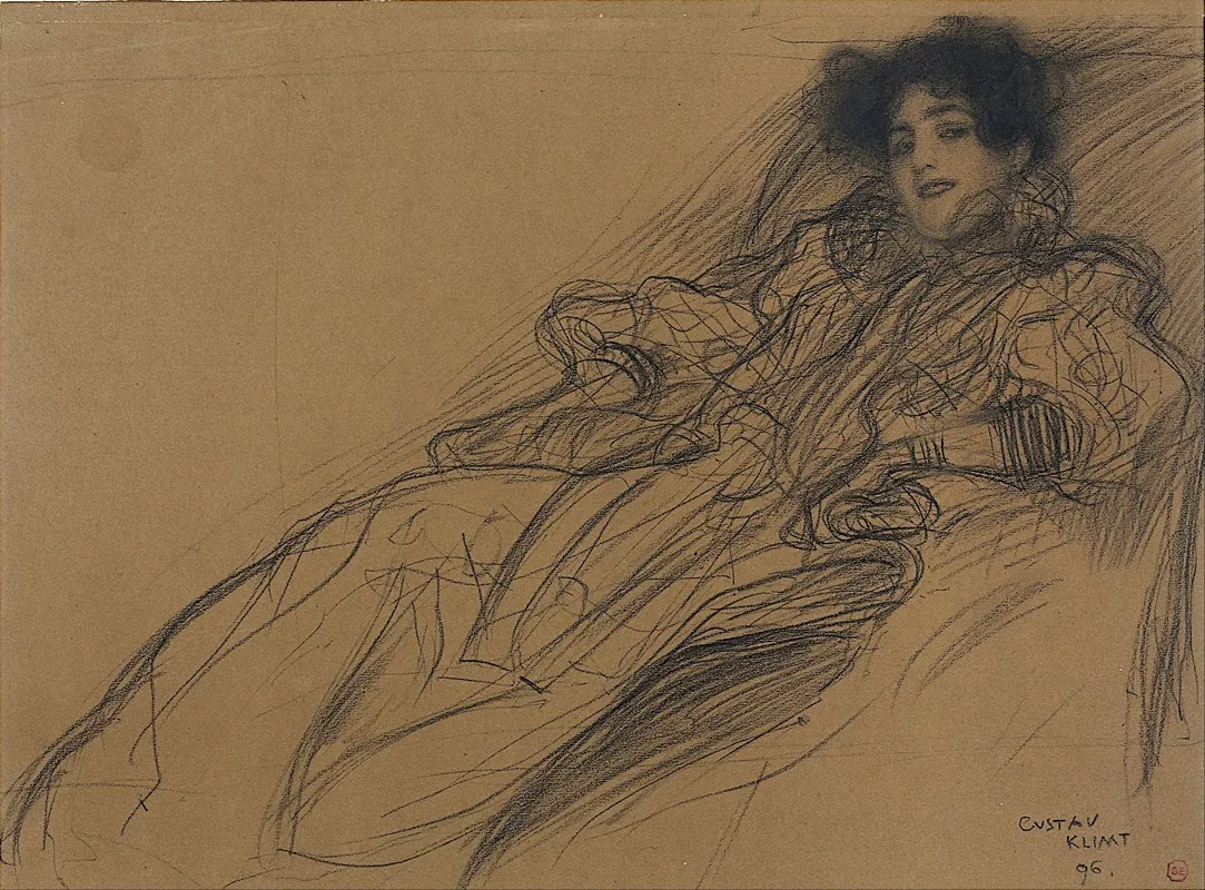 Young Woman In An Armchair by Gustav Klimt - Canvas Print