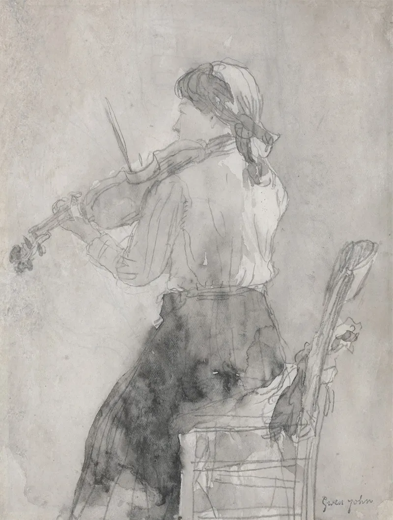 Young Woman Playing A Violin