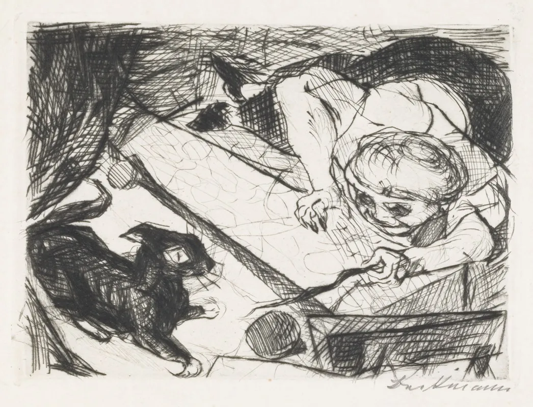 Young Woman With Cat