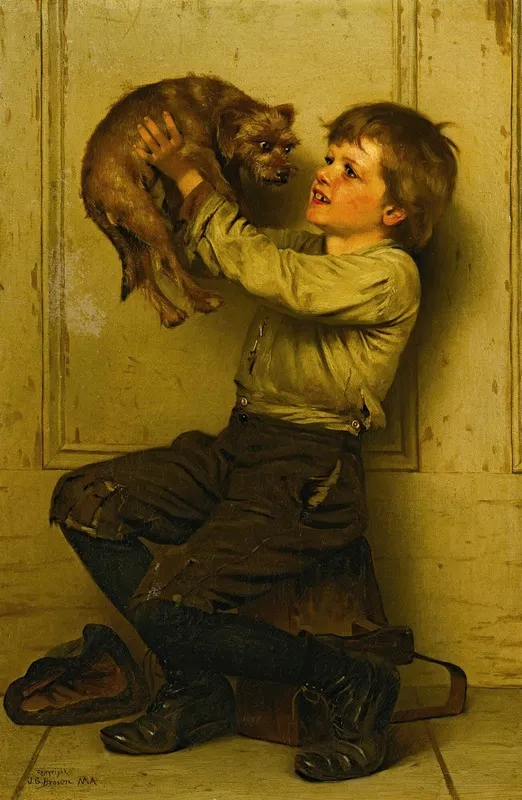 Youre A Beauty by John George Brown - Canvas Print