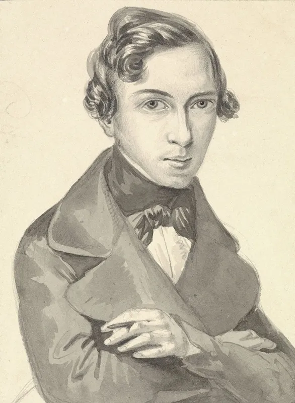 Zelfportret Van Pieter Alardus Haaxman by Pieter Haaxman - Canvas Print