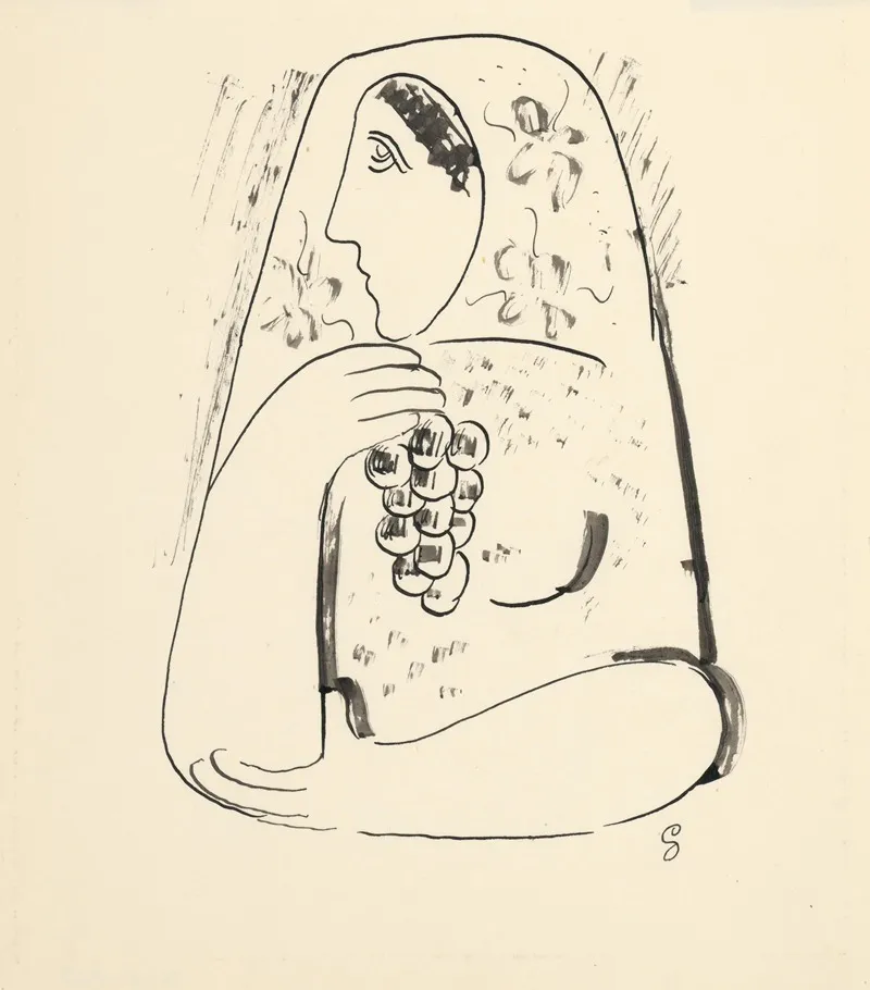 Zena S Hroznom by Mikuláš Galanda - Canvas Print